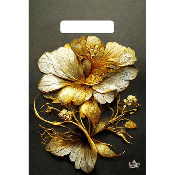 Пакет с вырубной ручкой, 30*20 см, полиэтилен 30 мкм, Ювелирный цветок