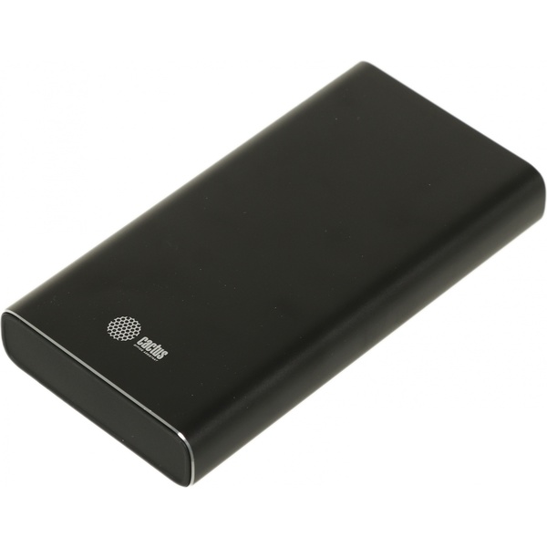 Аккумулятор портативный (Power Bank) Li-Pol Cactus, 20000 мAч, 2*USB по 2,1 А, черный