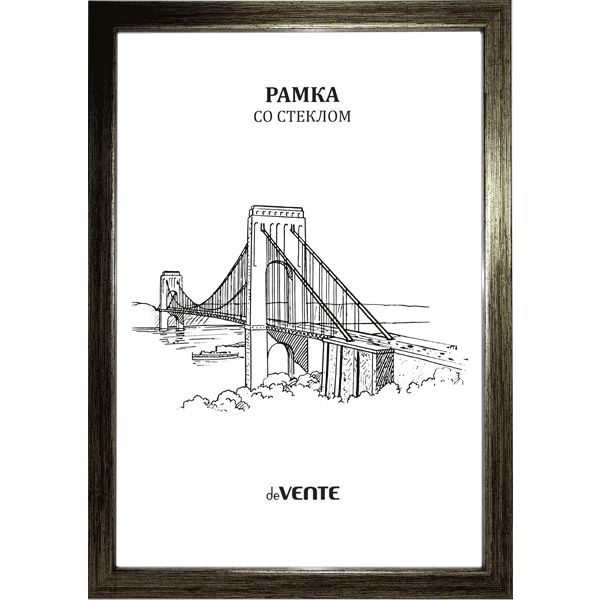 Рамка 21*30 см, пластик/ПММА, цвет: античное золото, Ш 15 мм, deVENTE Серия 6/1