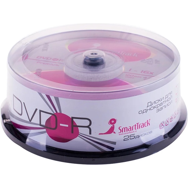 Диск Smart Track DVD-R 4.7GB 16x 25шт. Cake Box