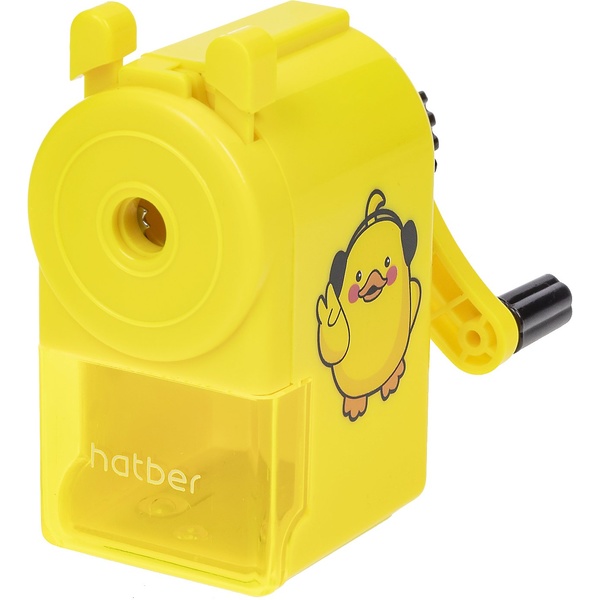 Точилка механическая, 1 отв., контейнер, пласт. корпус, Hatber Мы-утята!