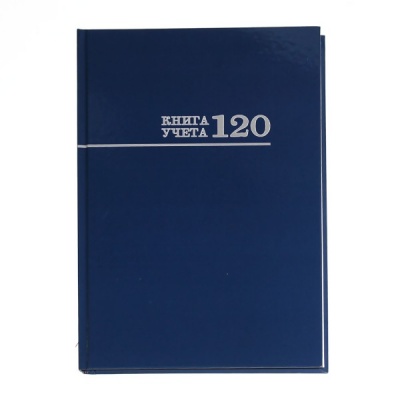 Книга учета А4, 120 л. клетка (офсет), 7БЦ, глянц. лам., тисн.ф., Prof-Presss Синяя Книга учета А4, 120 л. клетка (офсет), 7БЦ, глянц. лам., тисн.ф., Prof-Presss Синяя