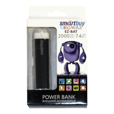 Внешний аккумулятор (Power bank) Smartbuy EZ-BAT 2000 мАч черный