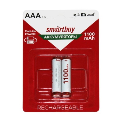 Аккумулятор AAA/HR03 (2BL) 1100 mAh, 1.2 V, NiMh, Smartbuy (кратно 2)