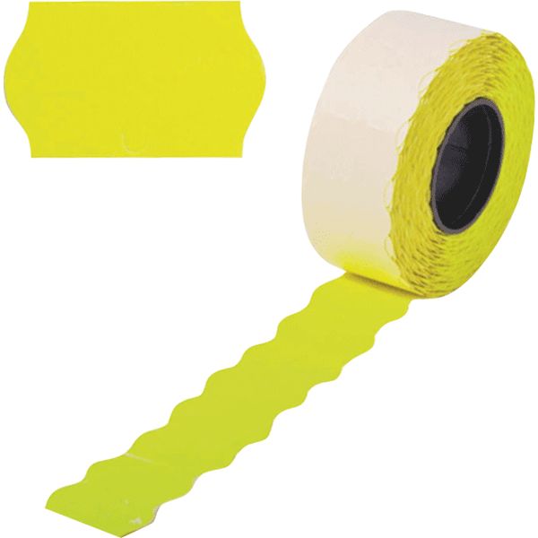 Этикет-лента ВОЛНА, 25*16 мм, 800 шт., желтая, deVENTE