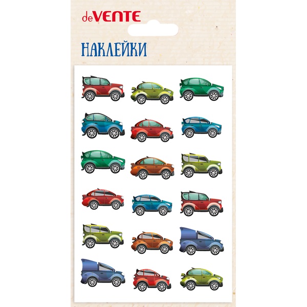 Паф-стикеры (объемные) deVENTE Машинки, мягкие, карточка 100*150 мм Паф-стикеры (объемные) deVENTE Машинки, мягкие, карточка 100*150 мм