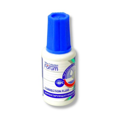 Корректирующая жидкость с кисточкой FORUM Offce Collection, 20 мл, на водной основе 