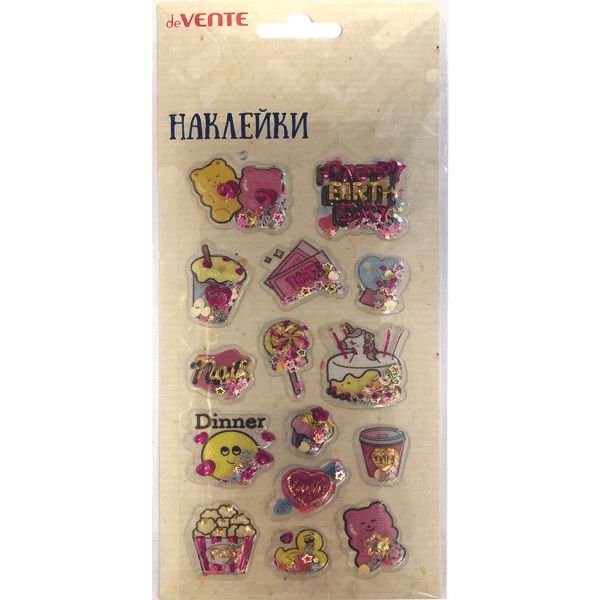 Паф-стикеры (объемные) deVENTE Shake it!_Party, конфетти, тиснение, 90*180 мм Паф-стикеры (объемные) deVENTE Shake it!_Party, конфетти, тиснение, 90*180 мм