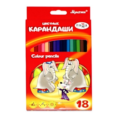 Карандаши цветные 18 шт., деревянные, трехгранные, ГАММА Мультики (в к/к) Карандаши цветные 18 шт., деревянные, трехгранные, ГАММА Мультики (в к/к)