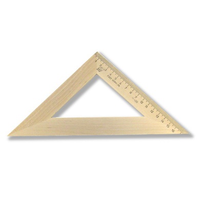Угольник 45°/18 см, деревянный, натур. цвет, МОЖГА