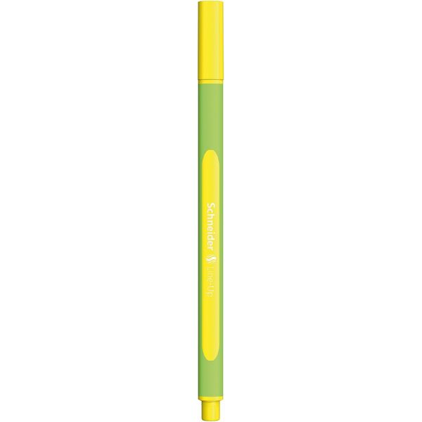 Ручка капиллярная (линер), неоновая желтая, лин. 0.4 мм, трехгран. корп., Schneider Line-Up Акция!