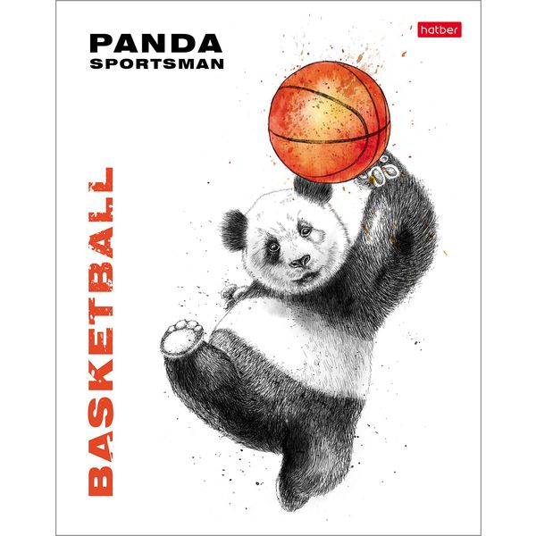 Тетрадь А5, клетка, 48 л., на скобе, 60 г/м², Hatber Панда-Спортсмен_5 дизайнов