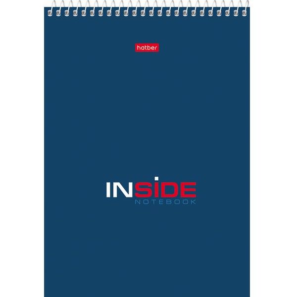 Блокнот на гребне А5, 80 л., клетка, 60 г/м², уф-лак, ж/подложка, Hatber Inside_2 дизайна