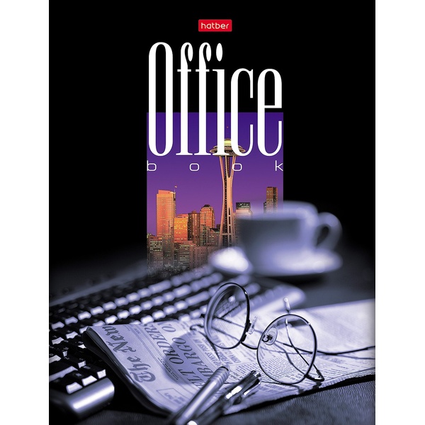 Блокнот в твердом переплете А5, 96 л., клетка, 6-цв. блок, тв. переплет, Hatber Офис-очки