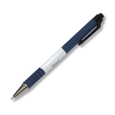 Ручка шариковая автомат., синяя, 0.7 мм "игла", метал. н-к, прорезин. корпус, PILOT Rex K