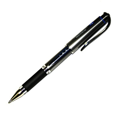 Ручка гелевая синяя, Ø 1.0 мм, лин. 0.6 мм, эрг. грип, метал. н-к, Uni-Ball Gel Impact