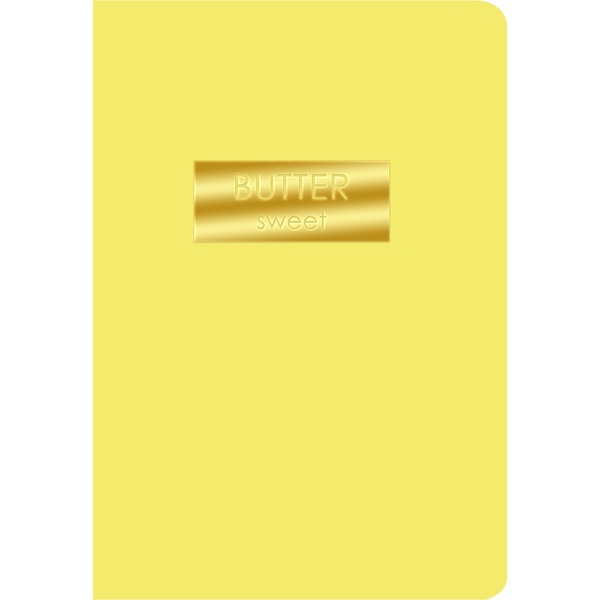 Блокнот на скобе А5, 48 л., клетка, 70 г/м2, софт-тач, тиснение, Listoff Butter Sweet
