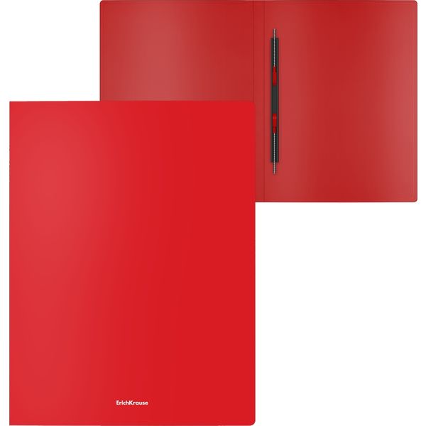 Папка с пружинным скоросшивателем, А4, PP 400 мкм, "песок", ErichKrause Matt Classic_красная