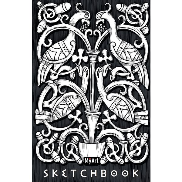 Скетчбук B6, на склейке, 64 л., бел. блок 120 г/м², MyArt Кельтские мотивы_Вестники богов  Акция