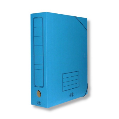Папка архивная А4, микрогофрокартон, 2 резинки, 75 мм (750 л.), синяя, БЛАНКИЗДАТ