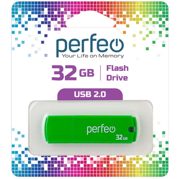 Флеш-накопитель USB 2.0, 32 ГБ, C05 Perfeo_зеленый