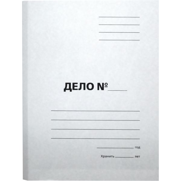 Папка-обложка картонная Дело №, А4, 380 г/м2, немелованная, белая, Панкарт Папка-обложка картонная Дело №, А4, 380 г/м2, немелованная, белая, Панкарт