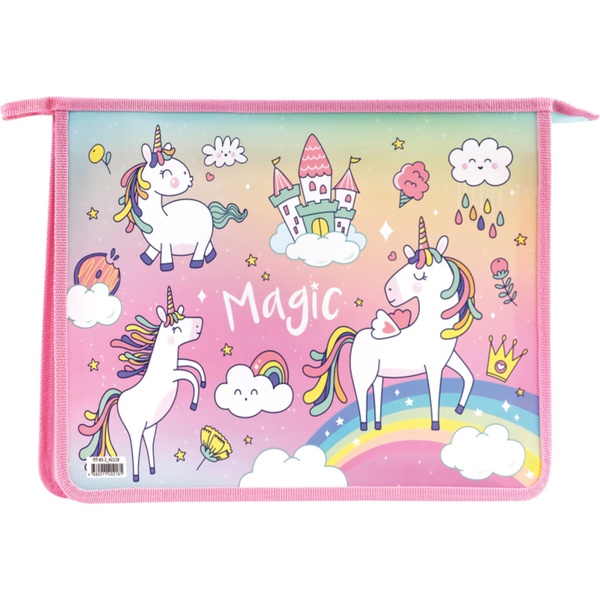 Папка А4 на молнии, 2 отд., PP, непрозр., печ. 2-ст., ArtSpace Magic  Акция!