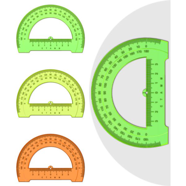 Транспортир 180°/12 см, пластиковый, полупрозрачный, ассорти 3 цветa, СТАММ Neon Crystal