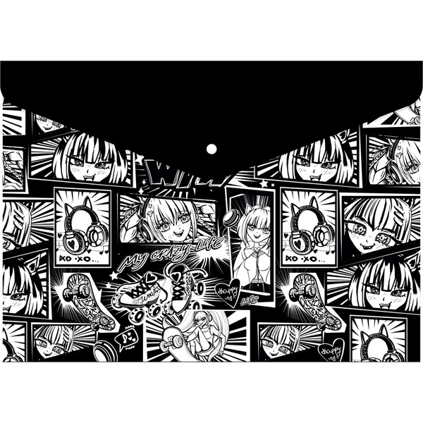 Папка-конверт на кнопке, А4, PP 150 мкм, непрозрачная, КОКОС Тайны аниме   Акция!!!