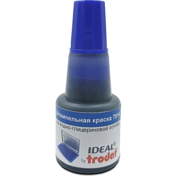 Краска штемпельная IDEAL by TRODAT, 24 мл, на водно-глиц. основе, синяя