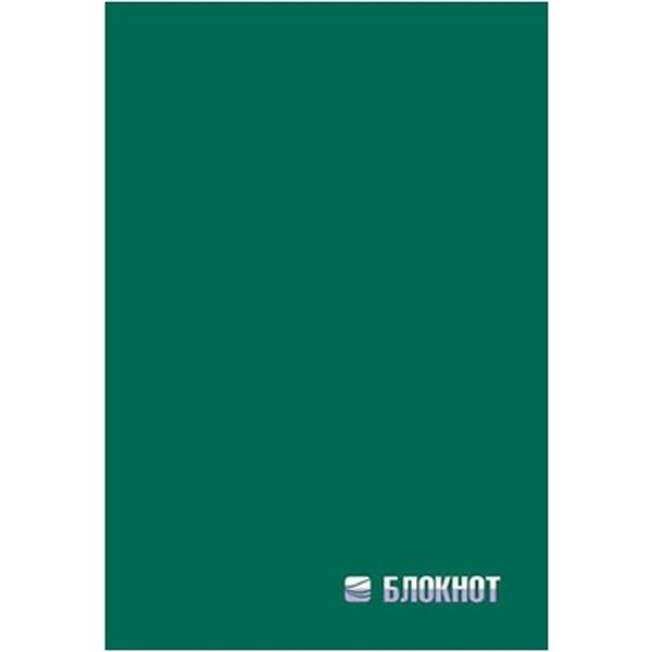 Блокнот на гребне А5, 60 л., клетка, 60 г/м², обл. арт-пластик, PLANO Art plast_т.-зеленый