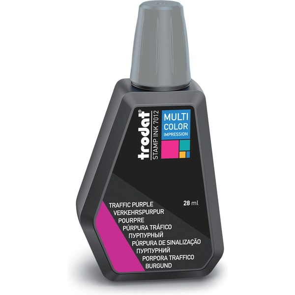 Краска штемпельная TRODAT Multi Color, 28 мл, на водной основе, пурпурная