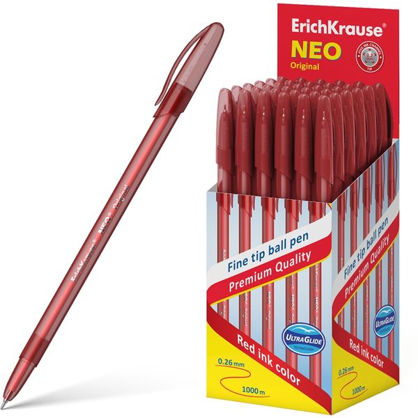 Ручка шариковая красная, 0.7 мм, узел-игла, ErichKrause Neo Stick Original Ручка шариковая красная, 0.7 мм, узел-игла, ErichKrause Neo Stick Original