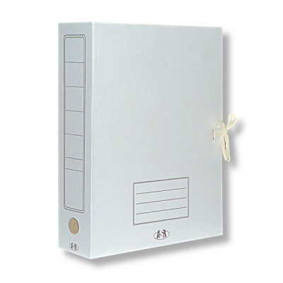 Папка архивная А4, микрогофрокартон, 2 завязки, 75 мм (750 л.), белая, БЛАНКИЗДАТ