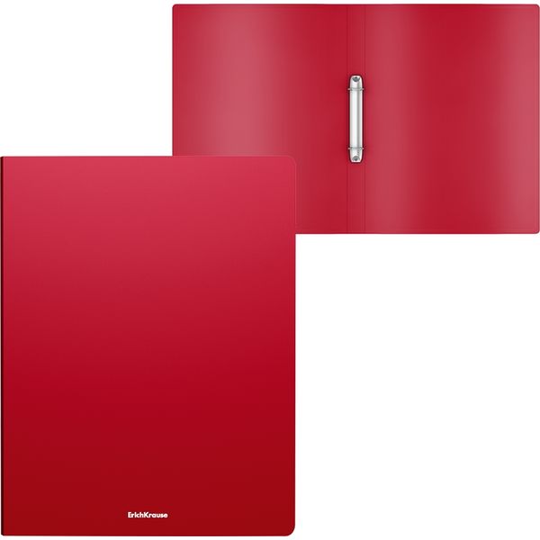 Папка на 2-х кольцах, А4, PP 400 мкм, "песок", 24 мм, ErichKrause Matt Classic_красная