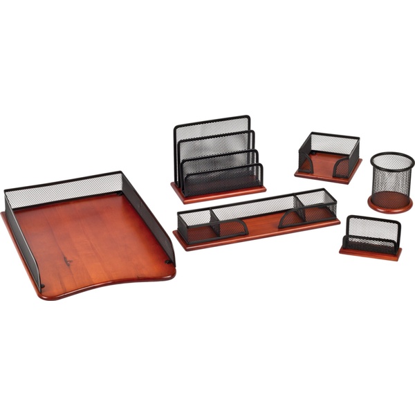 Набор канцелярских органайзеров KLERK: 6 пред., дерево/металл, черный