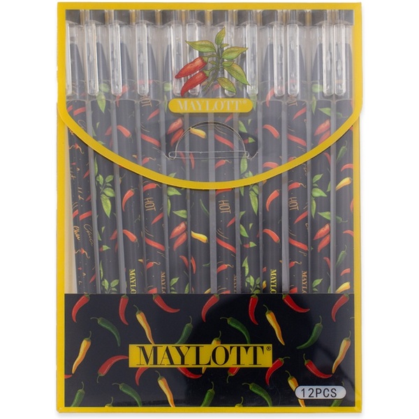 Ручка "пиши-стирай" гелевая, синяя, Ø 0.5 мм "игла", круглый корп., MAYLOTT Hot chili