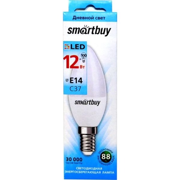   (LED) Smartbuy C37 12W/4000K/E14