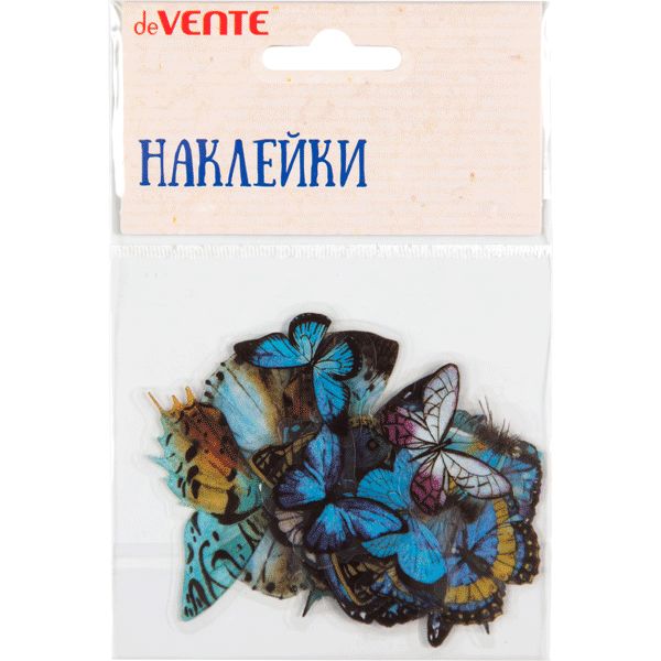 Наклейки для творчества deVENTE Blue butterflies, PVC, 20 шт. (от 20 до 60 мм) Наклейки для творчества deVENTE Blue butterflies, PVC, 20 шт. (от 20 до 60 мм)