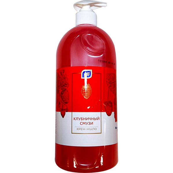 Крем-мыло жидкое HELP Клубничный смузи, 1000 мл (помп. дозатор)