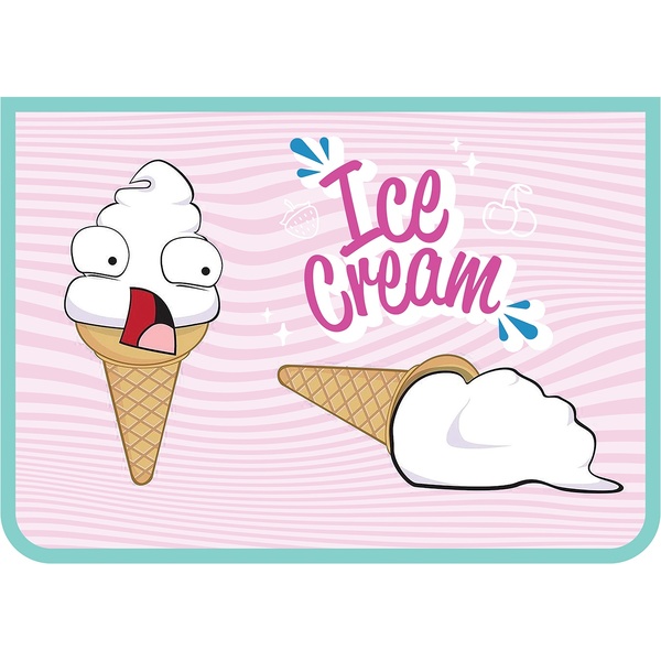 Папка для труда А4, на молнии, PP/картон, органайзер-разделит., 1-ст. печ., ПЧЕЛКА Мороженое