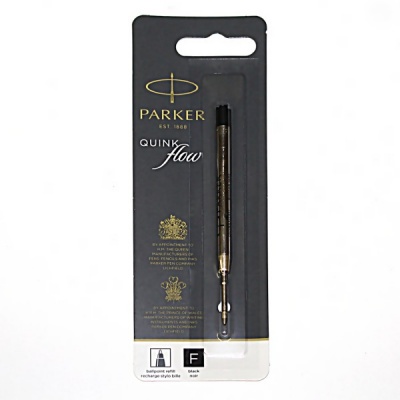 Стержень шариковый черный, 97 мм, 0.8 мм (F), метл. корпус, Parker QuinkFlow Ball Point Refill Z08