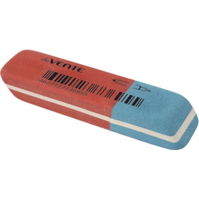 Ластик комби deVENTE, синтетич. каучук, прямоуг. скошенный, красно-синий, 52*20*8 мм