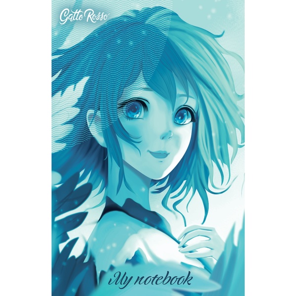 Блокнот на скобе А5, 40 л., клетка, 80 г/м2, выб. лак, Gatto Rosso My notebook_Таинственность   Акция!