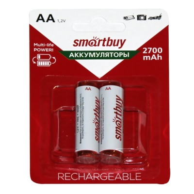 Аккумулятор AA/HR06 (2BL) 2700 mAh, 1.2 V, NiMh, Smartbuy (кратно 2)