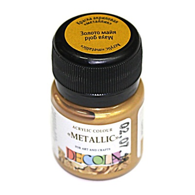 Краска акриловая универсальная DECOLA, металлик, золото майя, банка 20 мл