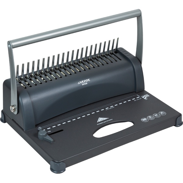 Брошюратор А4, на пружину Ø6-51 мм, перфор. 12 л., сшивает 350 листов, шаг 9:16, 21 отв., deVENTE