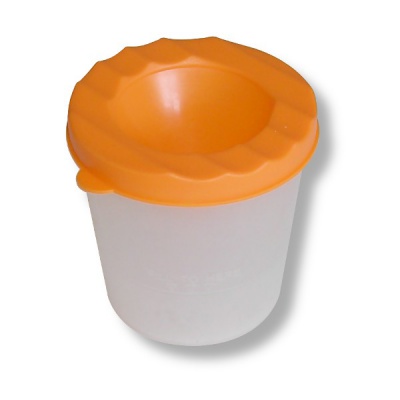 Стакан-непроливайка одинарный, прозрач. емкость, цв. крышка ассорти, ПЧЕЛКА