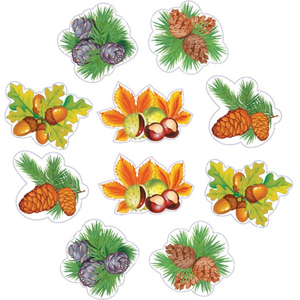 Украшение новогоднее "Ветки деревьев", двусторонние, картон, клейкий клапан