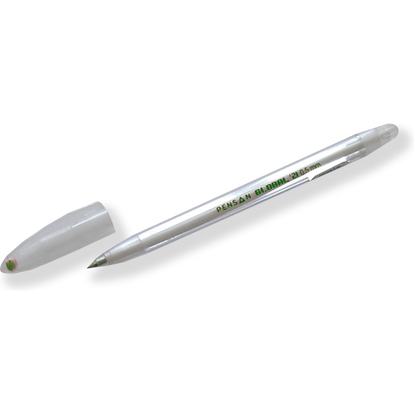 Ручка шариковая зеленая, 0.5 мм, полупрозр. корпус, PENSAN Global-21 Ручка шариковая зеленая, 0.5 мм, полупрозр. корпус, PENSAN Global-21
